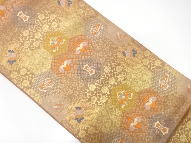 JAPANESE FUKURO OBI / WOVEN KIKKO PATTERN